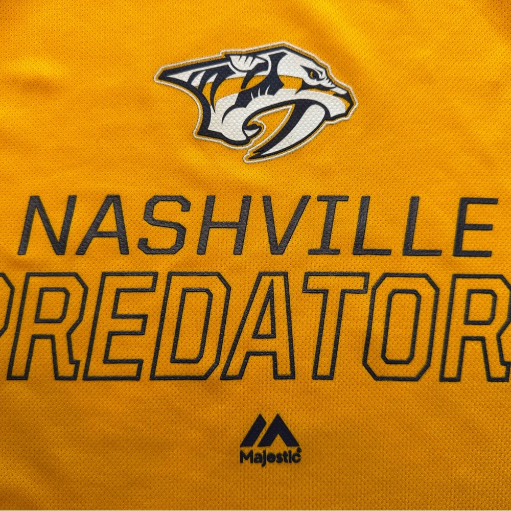 Majestic Nashville Predators Yellow Long Sleeve Shirt - Picture 6 of 6